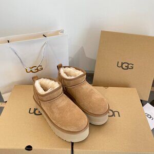 UGG Womens classic ultra mini platform boots Chestnut